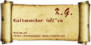 Kaltenecker Géza névjegykártya