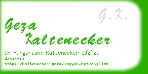 geza kaltenecker business card